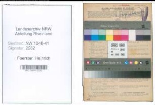 Entnazifizierung Heinrich Foerster , geb. 28.08.1896 (Polizist)
