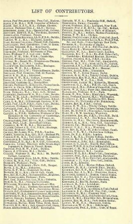 List of Contributors.