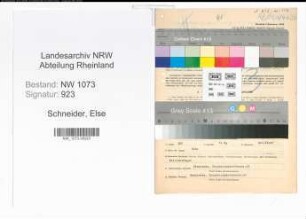 Entnazifizierung Else Schneider , geb. 04.05.1897 (Kontoristin)