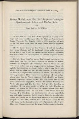 Weitere Mittheilungen über die Coleopteren-Gattungen: Sympiezocnemis Solsky und Urielina Reitt.
