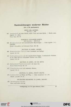 Handzeichnungen moderner Meister (Nr. 467-529)