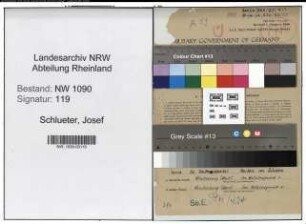 Entnazifizierung Josef Schlueter , geb. 26.10.1897 (Lehrer)