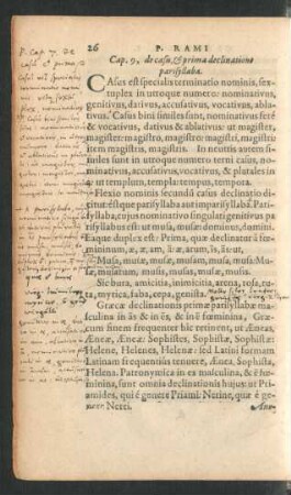 Cap. 9, de casu, & prima declinatione parisyllaba.