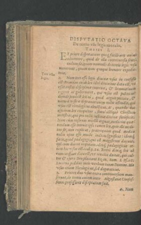 Disputatio Octava De tertio usu legis moralis.