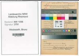Entnazifizierung Bruno Weckwarth , geb. 03.11.1890 ()