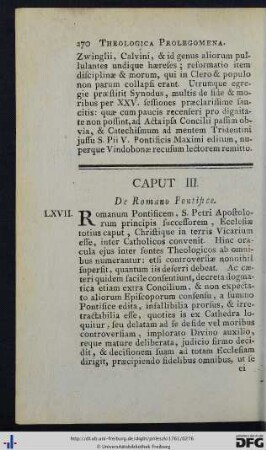 Caput IV. De Romano Pontifice.