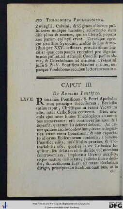 Caput IV. De Romano Pontifice.