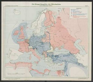 Karte 1. Die Kriegsschauplätze der Mittelmächte um die Jahreswende 1915/16.