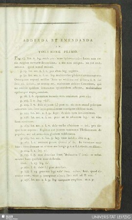 Addenda Et Emendanda In Volumine Primo
