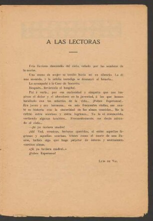 Á las lectoras