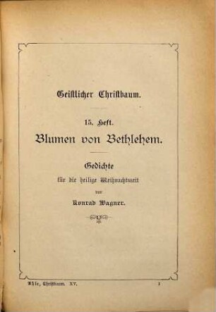 Blumen von Bethlehem : Gedichte für die heilige Weihnachtszeit