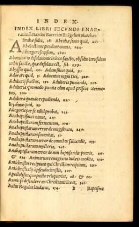 Index Libri Secundi ...