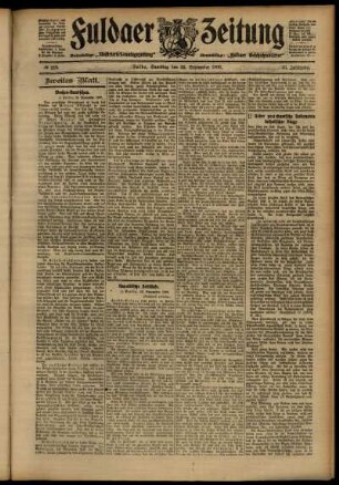 Zweite Ausgabe vom Samstag, den 22. September 1906.