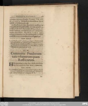Tit. IV. Communia Praediorum tam urbanorum quam Rusticorum.