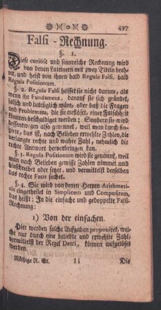 Falsi-Rechnung