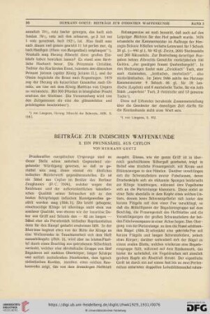 Beiträge zur indischen Waffenkunde. 2. Ein Prunksäbel aus Ceylon