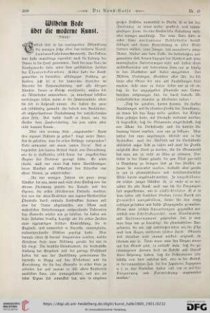 6: Wilhelm Bode über die moderne Kunst