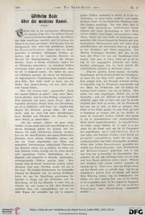 6: Wilhelm Bode über die moderne Kunst