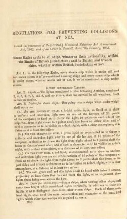 Regulations for preventing collisions at sea