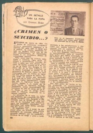 ¿Crimen o suicidio ...? : Un detalle para la pista