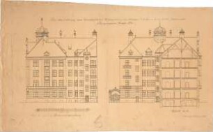 Pfann, Paul; München, Prinzregentenstr. 8; Haus Hartl - Pavillonzwischenraum (Ansicht); Schnitt