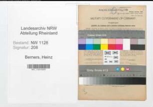 Entnazifizierung Heinz Berners , geb. 27.03.1921 (Polizist)