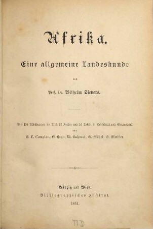 Afrika : eine allgemeine Landeskunde
