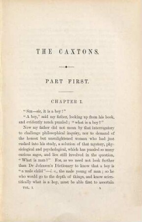 The Caxtons : a family picture ; in two volumes, 1