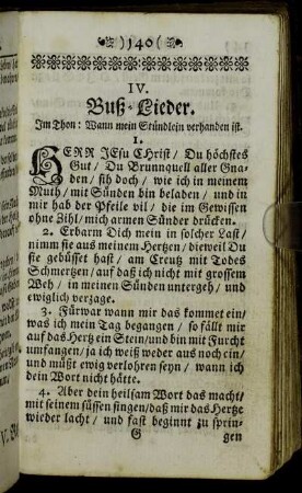 IV. Buß-Lieder.