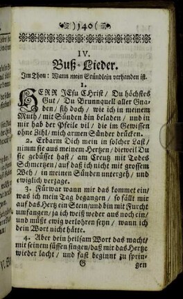 IV. Buß-Lieder.