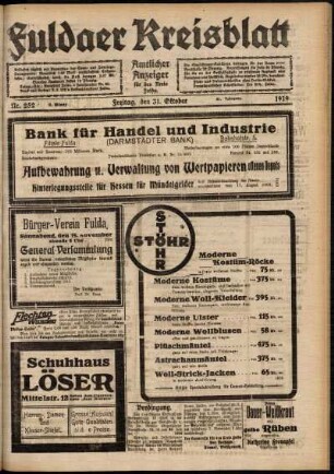 Zweite Ausgabe vom Freitag, den 31. Oktober 1919.