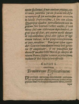 Caput I. continens Terminorum Explicationem.