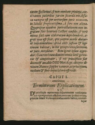 Caput I. continens Terminorum Explicationem.