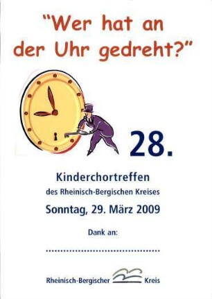 Urkunde über die Teilnahme am 28. Kinderchortreffen des Rheinisch-Bergischen Kreises