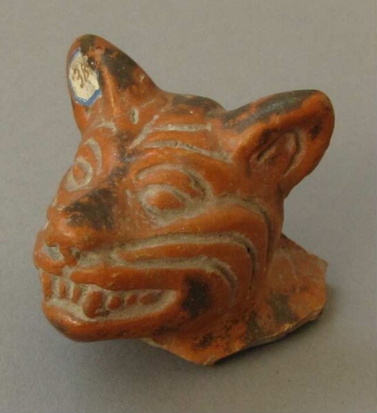 Animal head made of clay