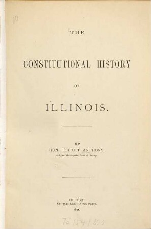 The constitutional history of Illinois