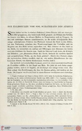 Die Halbsäulen vom sog. Schatzhaus des Atreus