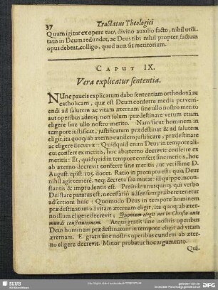 Caput IX. Vera explicatur sententia