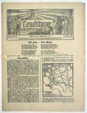 Nachrichtenblatt "Leuchtturm" u.a. mit Berichten über die Kriegsgegner