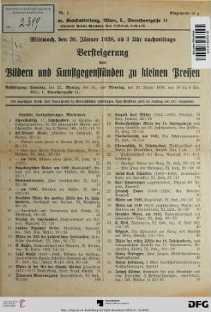 Gemälde, Handzeichnungen, Miniaturen (Nr. 1-49)