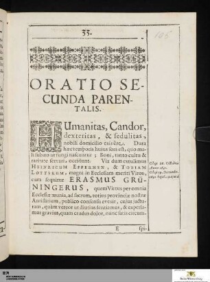 Oratio Secunda Parentalis