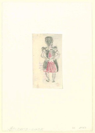 Mädchen mit Zopf, Rückenansicht