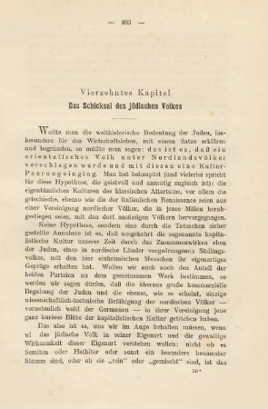 Vierzehntes Kapitel Das Schicksal des jüdischen Volkes