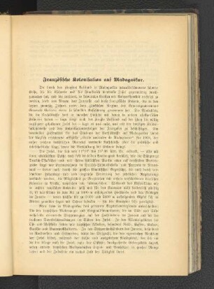 Französische Kolonisation auf Madagaskar.