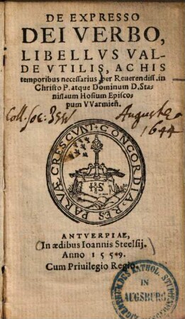 De expresso dei verbo : libellus valde utilis, ac his temporibus necessarius ...
