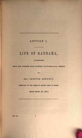 Journal of the American Oriental Society. 3. 1853