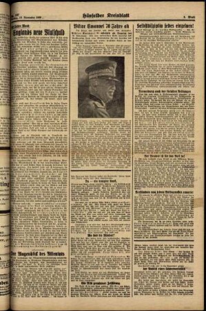 Zweite Ausgabe vom Montag, den 13. November 1939.
