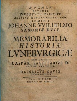 Memorabilia historiae Luneburgicae