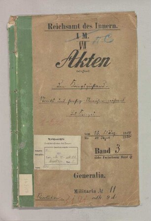 Kriegszustand.- Revolutionäre Streiks, Aufstände und Unruhen, insbes. durch kommunistische und linksradikale Gruppierungen: Bd. 3Teil 1