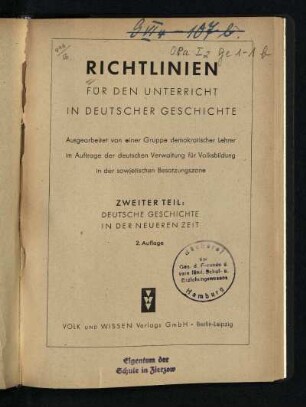 1946: Teil 2: Deutsche Geschichte in der neueren Zeit